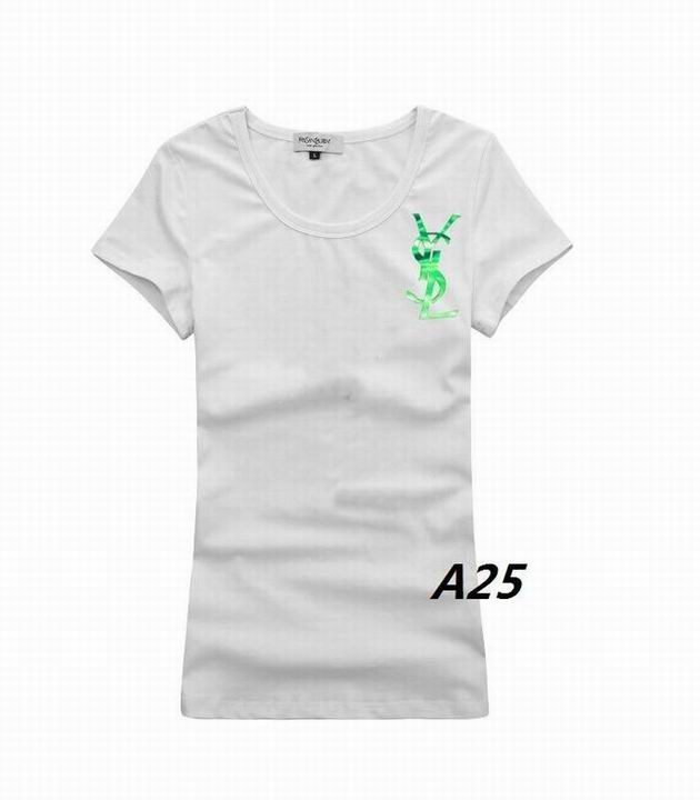 YSL short round collar T woman S-XL-014